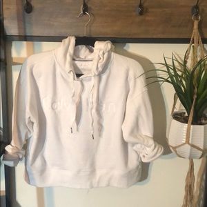 Calvin Klein Performance White Cropped Hoodie